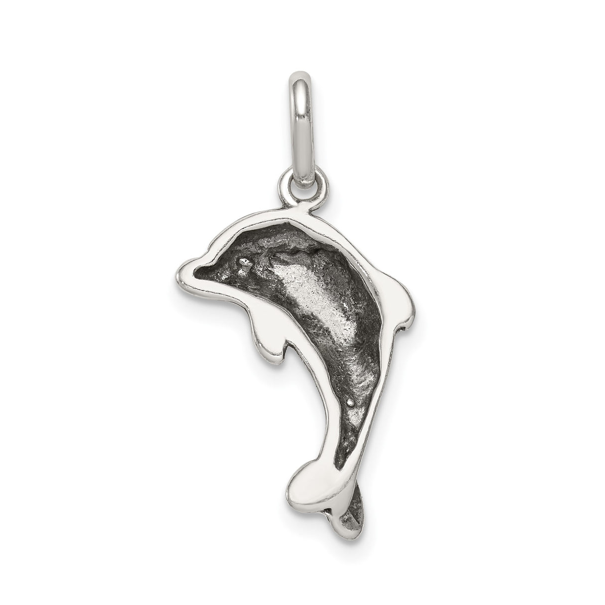 Sterling Silver Dolphin Pendant with Jumping Dolphin Design, Ocean Theme Jewelry for Women and Teens