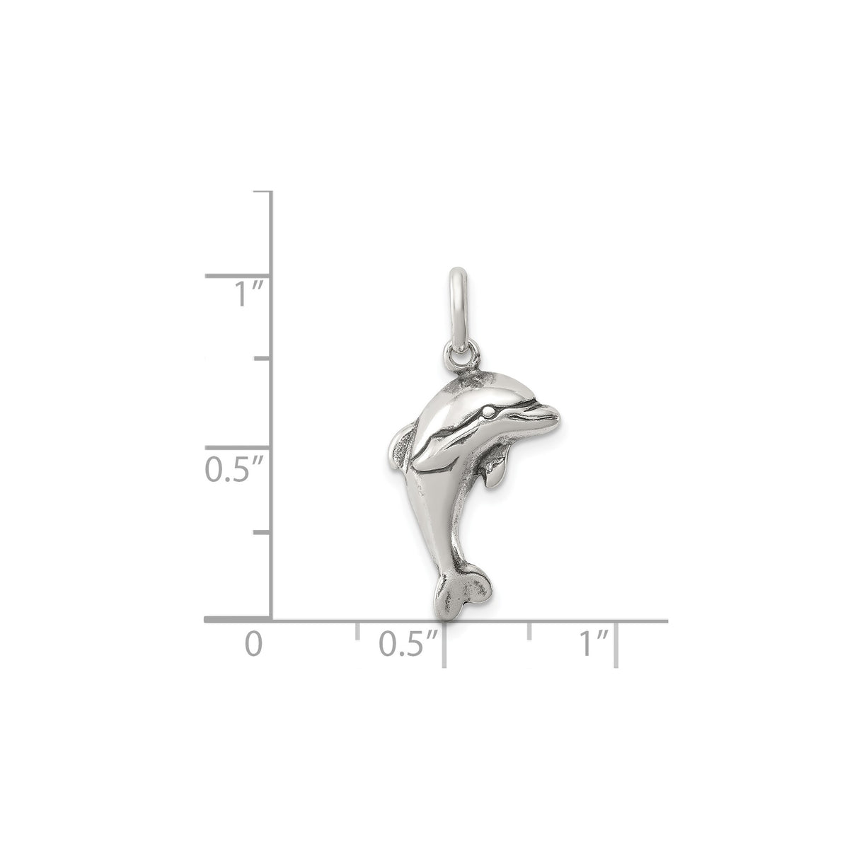 Sterling Silver Dolphin Pendant with Jumping Dolphin Design, Ocean Theme Jewelry for Women and Teens