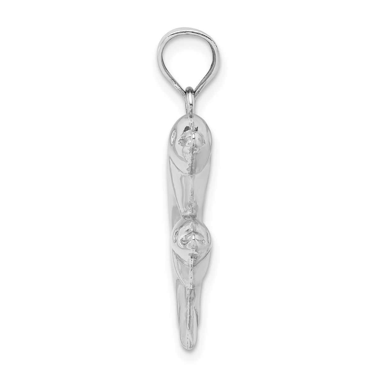 Sterling Silver Dolphin Pendant with Two Jumping Dolphins, Nautical Ocean Life Charm