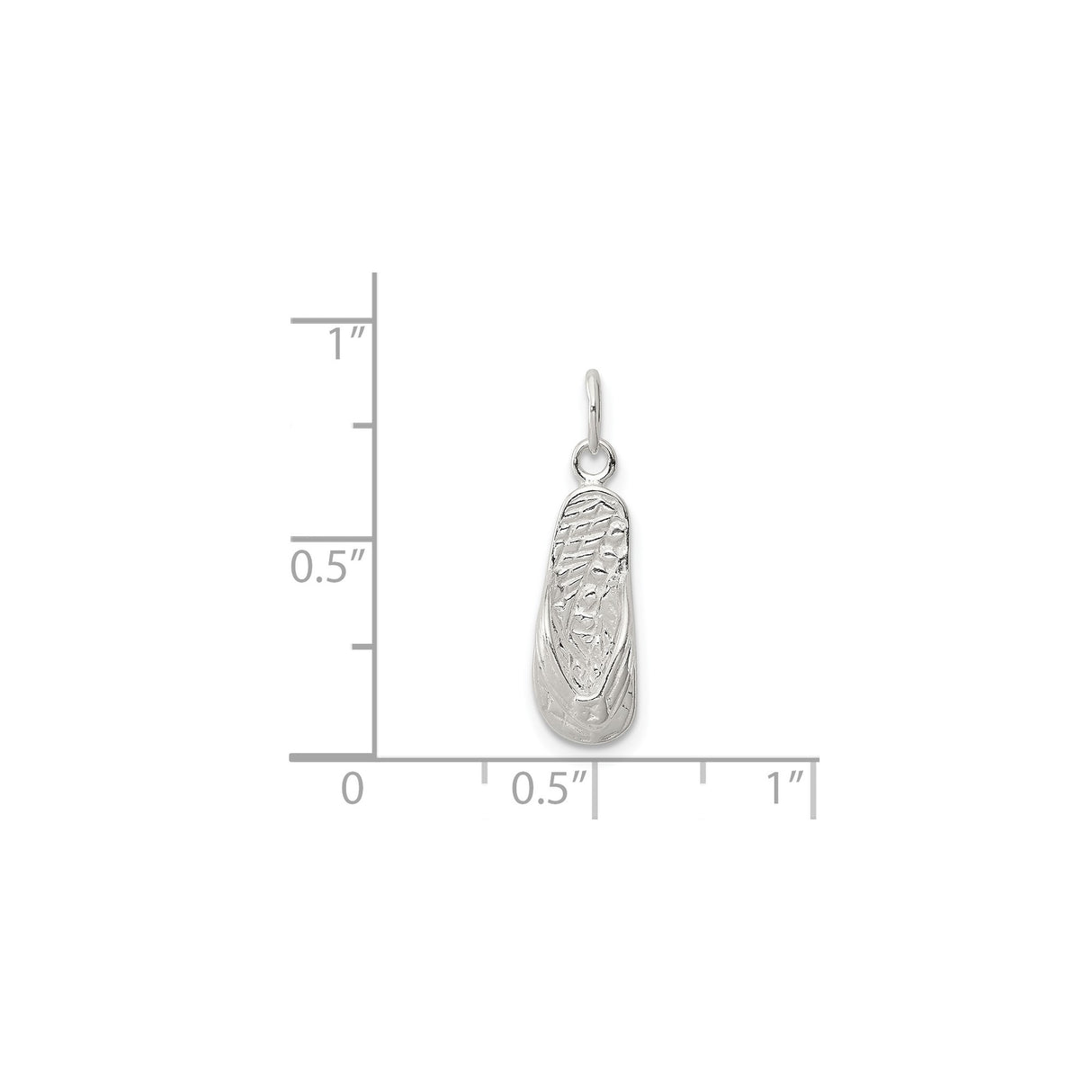 Sterling Silver Flip Flop Sandal Pendant Charm, Beach Vacation Jewelry for Women