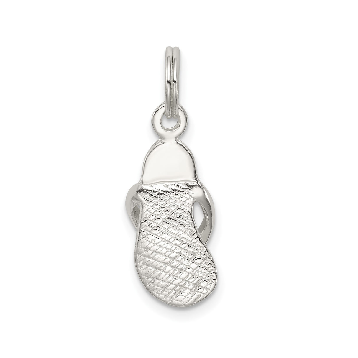 Sterling Silver Flip Flop Sandal Pendant Charm, Beach-Inspired Summer Jewelry for Women