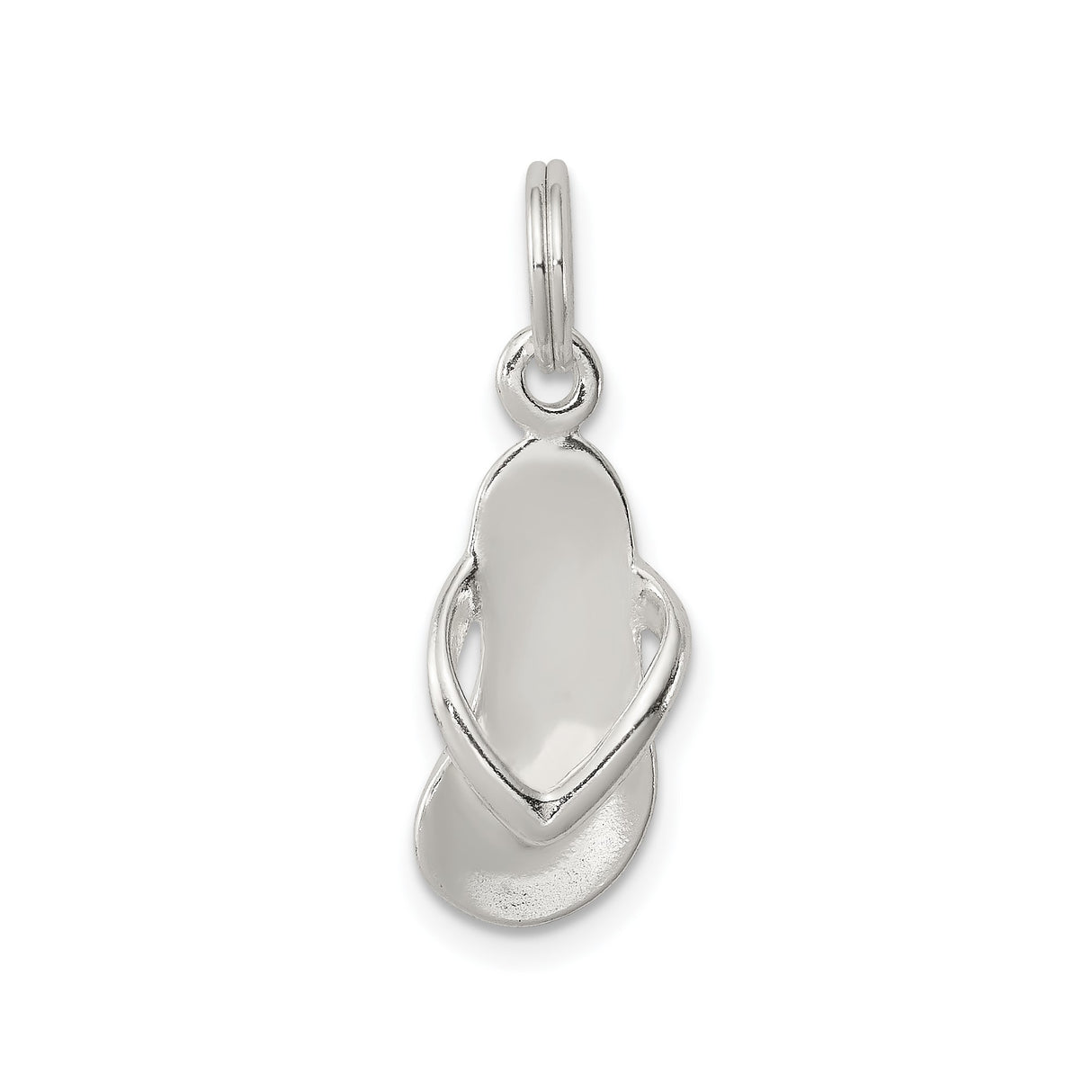 Sterling Silver Flip Flop Sandal Pendant Charm, Beach-Inspired Summer Jewelry for Women