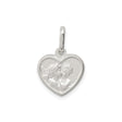 Sterling Silver Cherub Pendant with Angel Relief and Heart Design, Christian Spiritual Jewelry