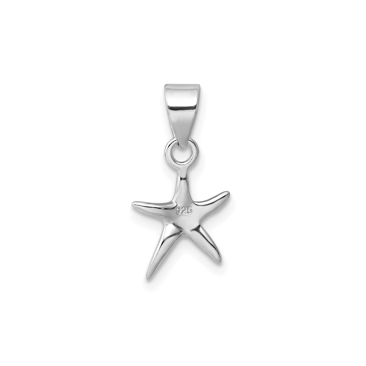 Sterling Silver Starfish Pendant, Polished Nautical Ocean-Inspired Jewelry for Women