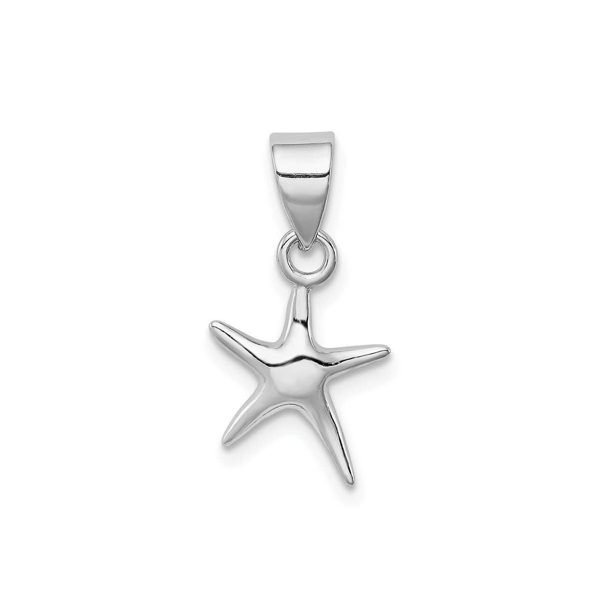 Sterling Silver Starfish Pendant, Polished Nautical Ocean-Inspired Jewelry for Women