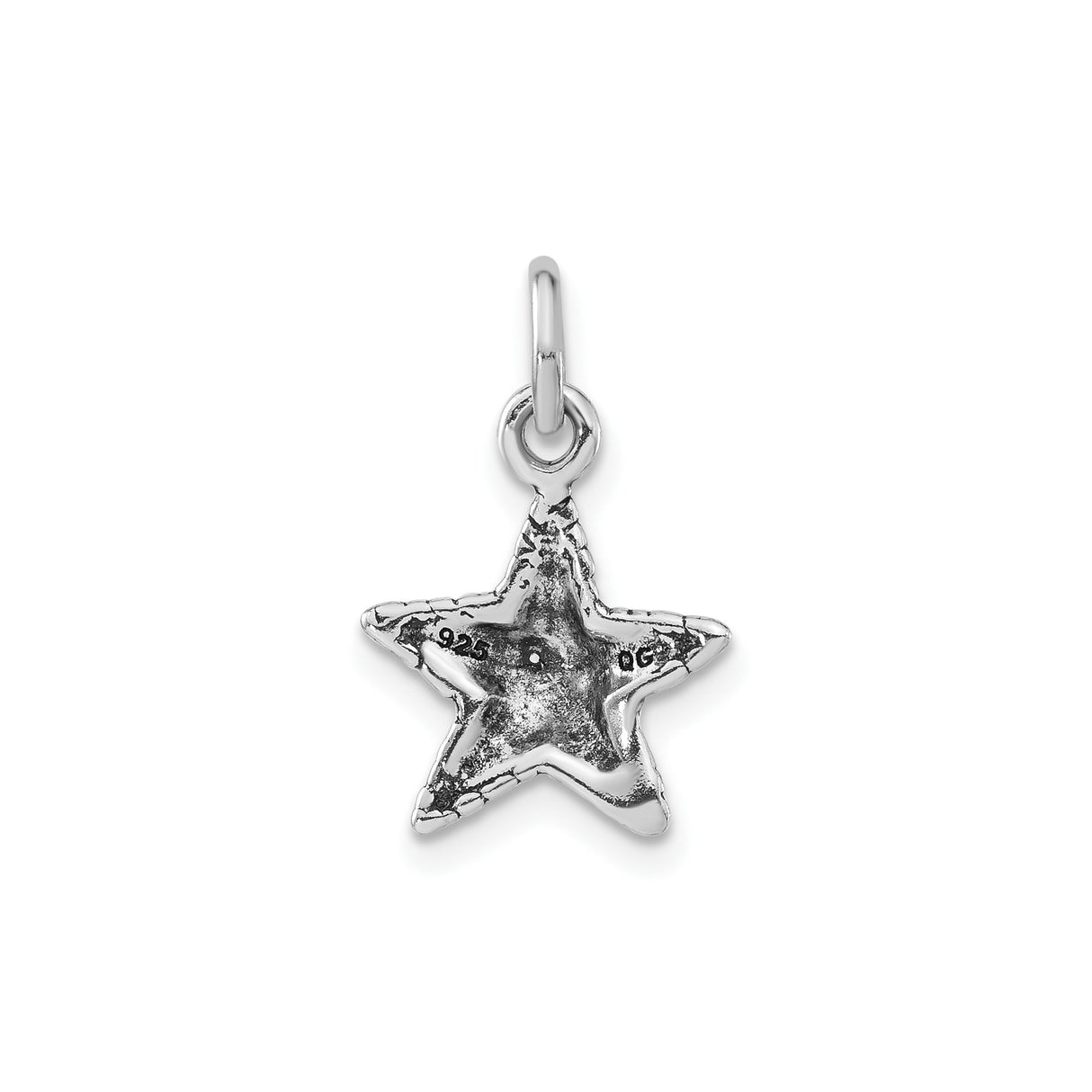 Sterling Silver Starfish Pendant, Textured Nautical Marine Life Design for Women