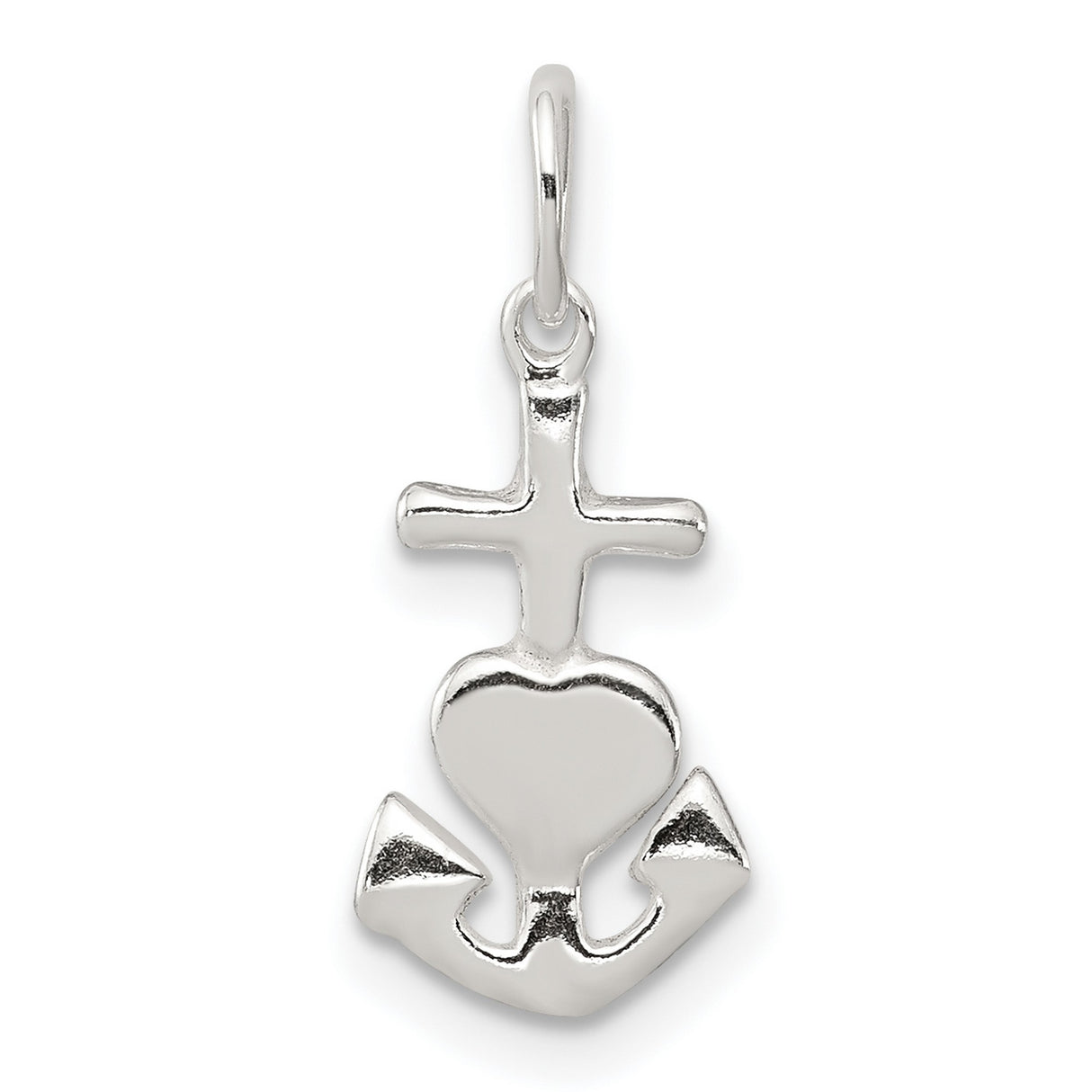 Hope, Faith, and Charity 15x7mm Charm Pendant in Real 925 Sterling Silver