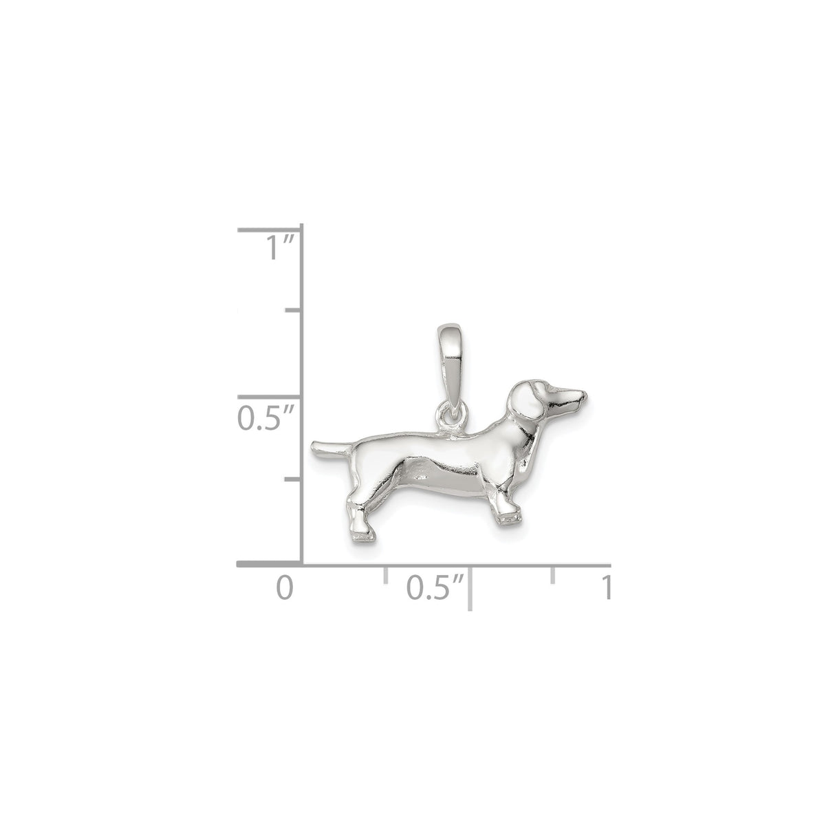 Sterling Silver Dachshund Pendant, Smooth Polished Dog Charm, Animal Jewelry for Women