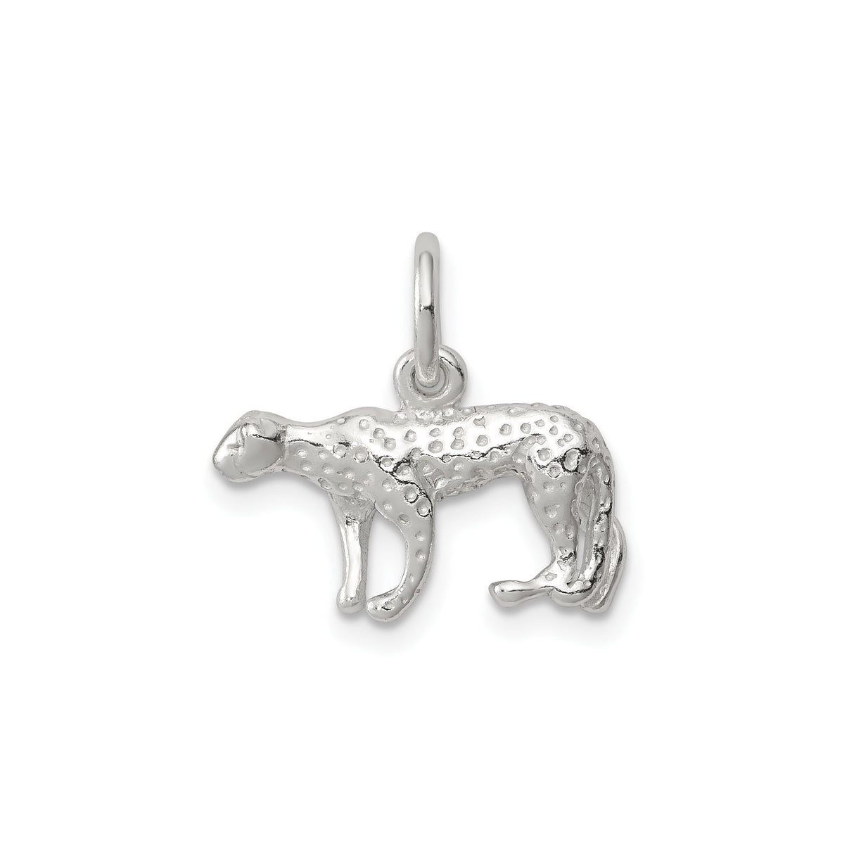 Sterling Silver Cheetah Pendant with Spotted Wild Cat Design, Jungle Safari Theme