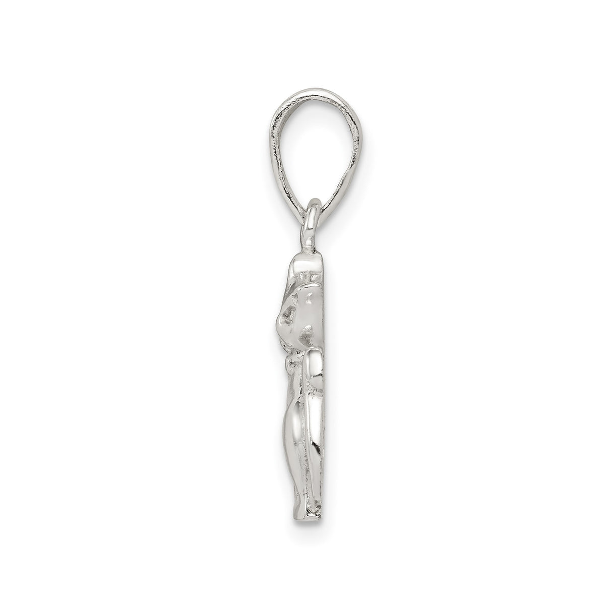 Sterling Silver Cat Pendant with Two Sitting Cats and Curled Tails for Women