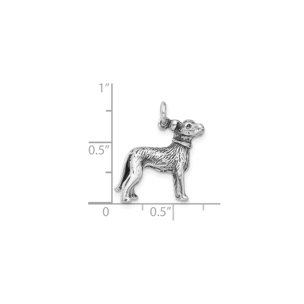 Sterling Silver Dog Pendant with Collar, Standing Dog Charm, Pet Memorial Jewelry for Women