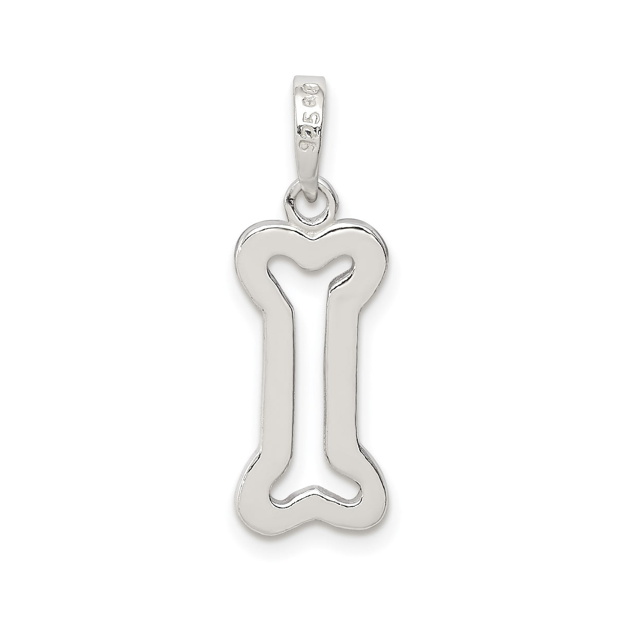 Sterling Silver Dog Bone Pendant with Open Design, Pet Companionship Symbol, Unisex Memorial Charm