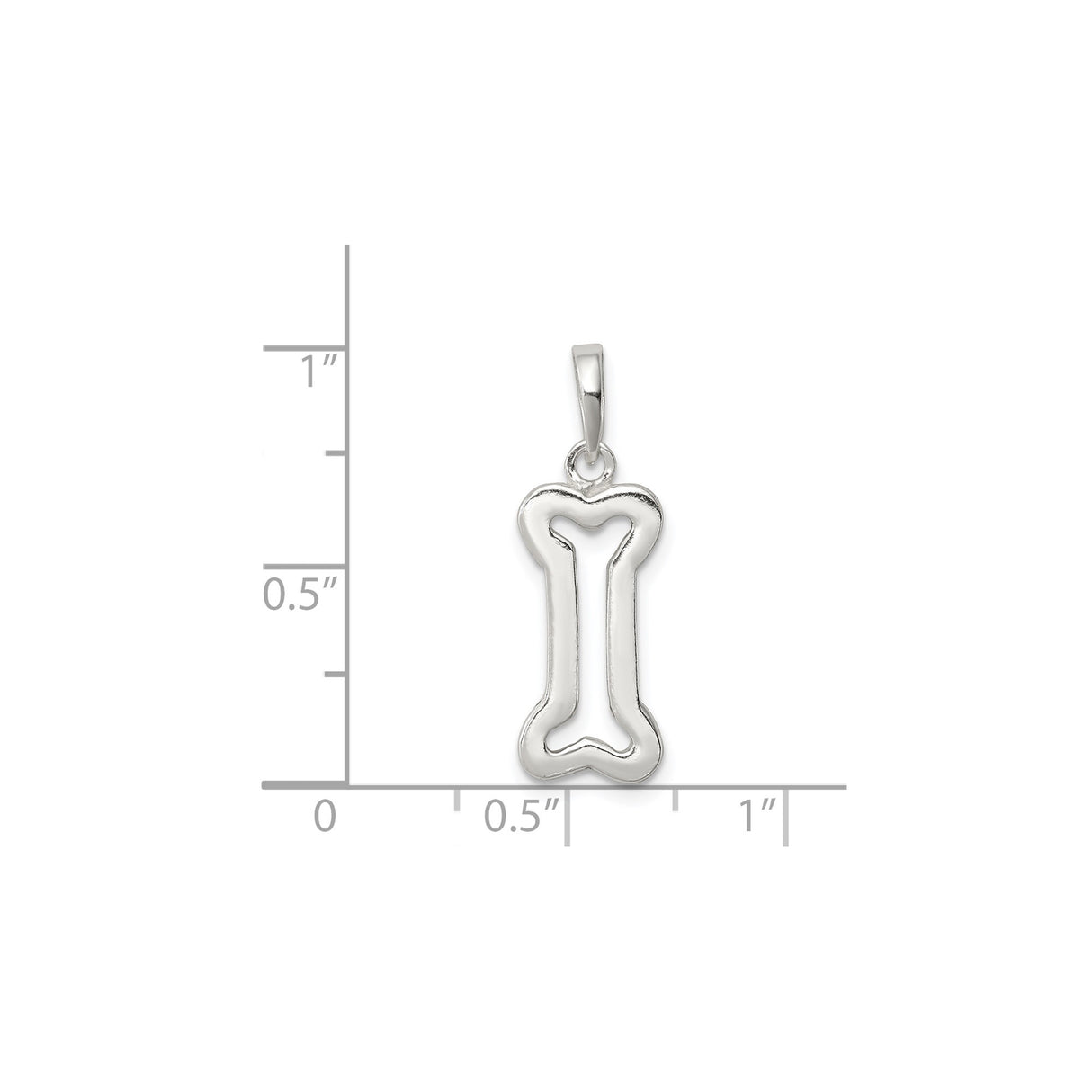 Sterling Silver Dog Bone Pendant with Open Design, Pet Companionship Symbol, Unisex Memorial Charm