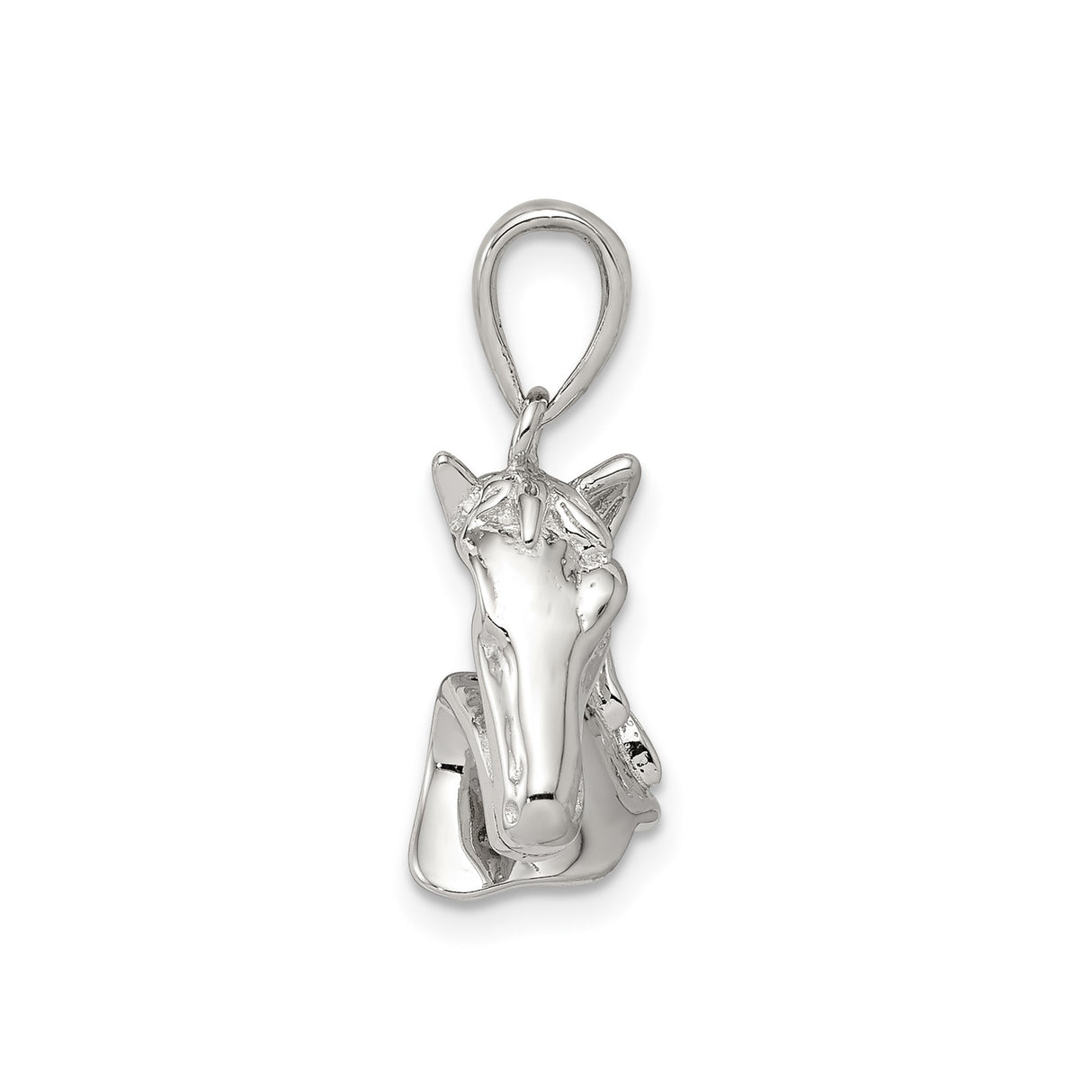 Sterling Silver Horse Head Pendant, Realistic Western Equestrian Design, Unisex Jewelry