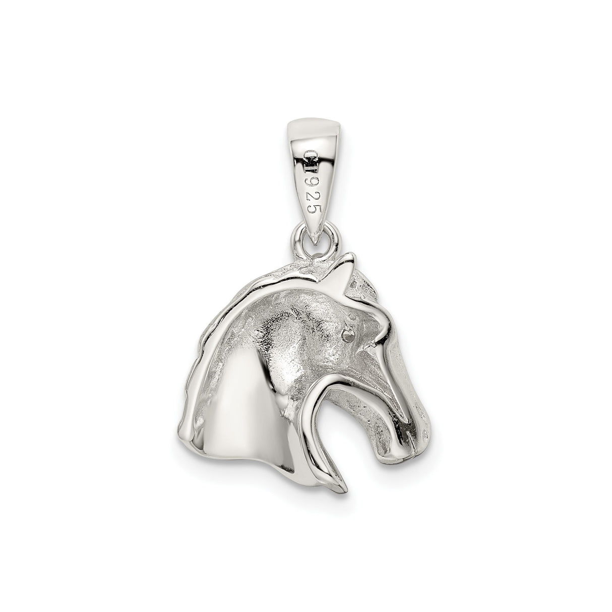 Sterling Silver Horse Head Pendant, Realistic Western Equestrian Design, Unisex Jewelry