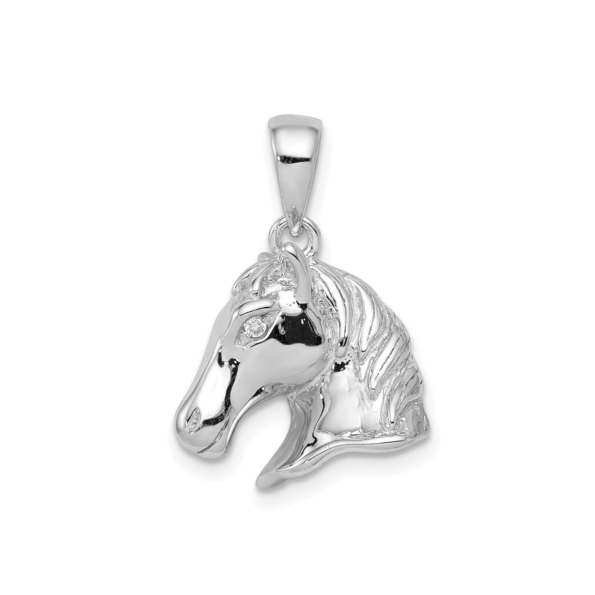Sterling Silver Horse Head Pendant, Realistic Western Equestrian Design, Unisex Jewelry