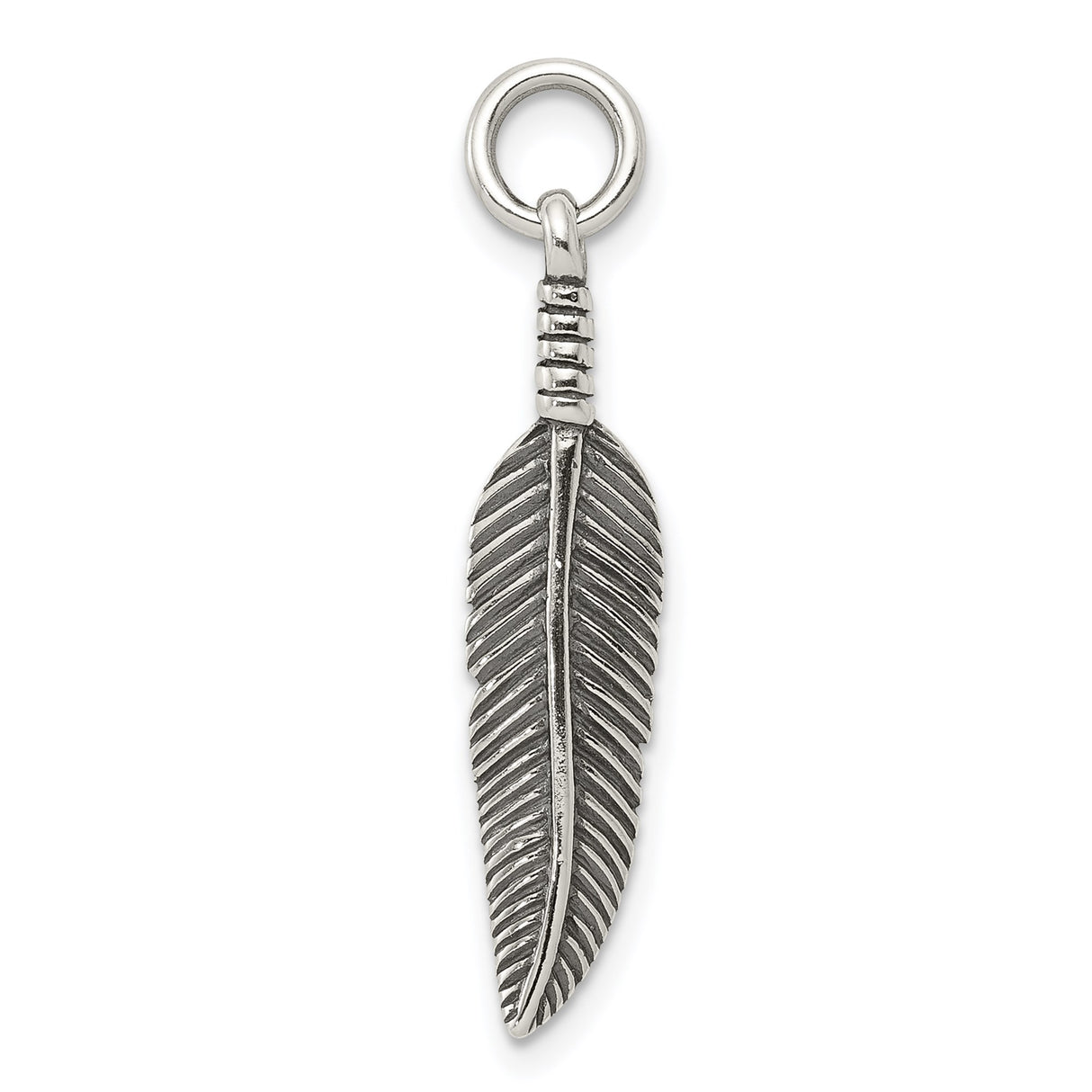 Sterling Silver Feather Pendant, Boho Tribal Design, Symbol of Freedom and Spirituality