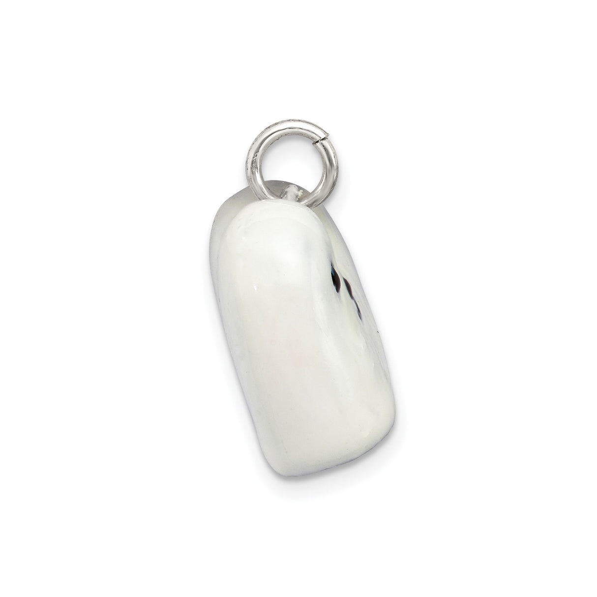 Sterling Silver Charm Pendant with White Enamel Baby Seal Design, Marine Life Theme