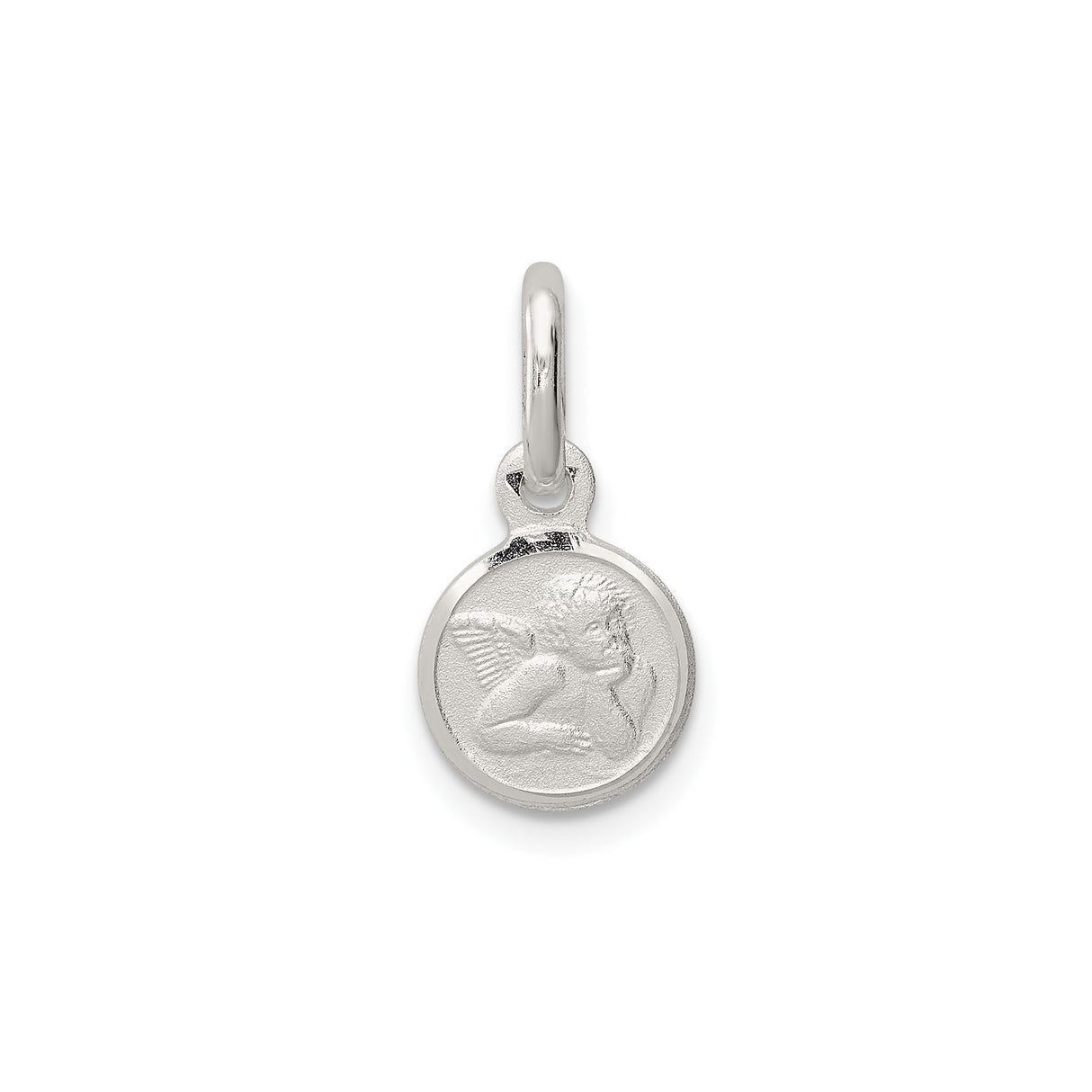 Sterling Silver Angel Pendant with Cherub Design, Religious and Spiritual Theme, Unisex Jewelry