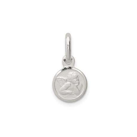 Sterling Silver Angel Pendant with Cherub Design, Religious and Spiritual Theme, Unisex Jewelry