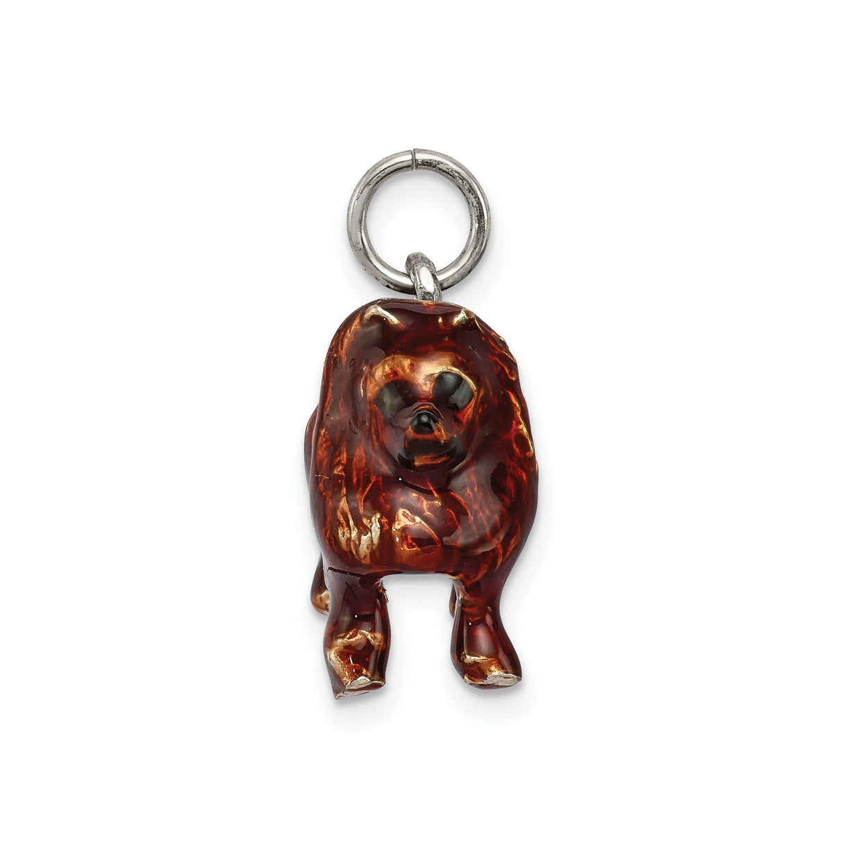 Sterling Silver Lion Pendant with Enamel, Symbol of Strength and Courage for Women or Unisex Wear