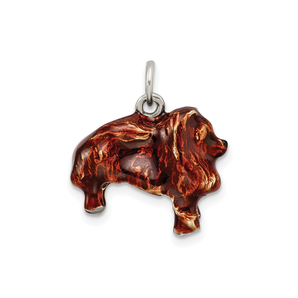 Sterling Silver Lion Pendant with Enamel, Symbol of Strength and Courage for Women or Unisex Wear
