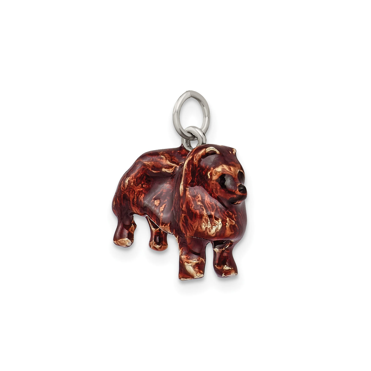 Sterling Silver Lion Pendant with Enamel, Symbol of Strength and Courage for Women or Unisex Wear