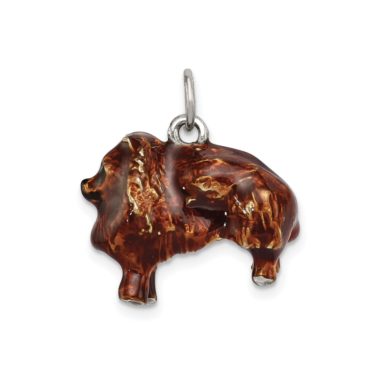 Sterling Silver Lion Pendant with Enamel, Symbol of Strength and Courage for Women or Unisex Wear