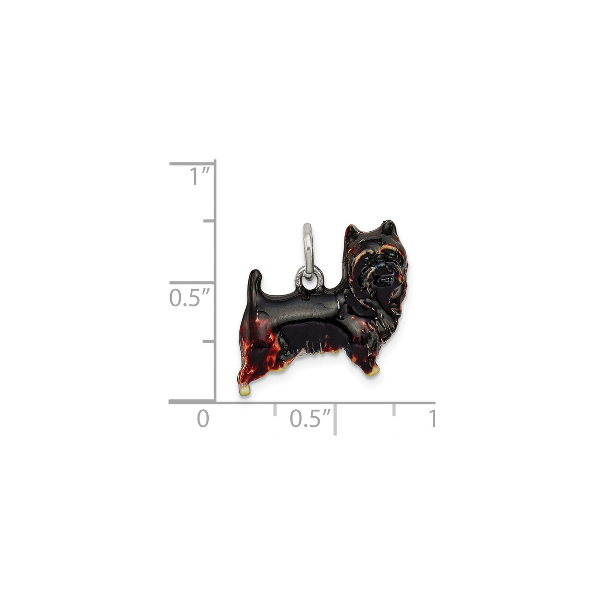 Sterling Silver Scottish Terrier Pendant, Enamel Dog Charm, Realistic Scottie Jewelry for Women or Unisex