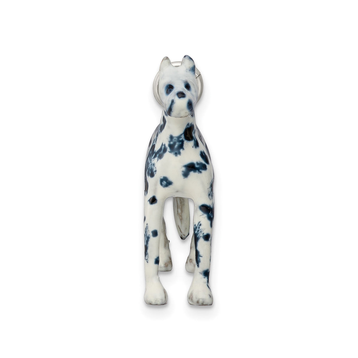 Sterling Silver Great Dane Pendant with Black and White Enamel, Dog Breed Jewelry for Women or Unisex