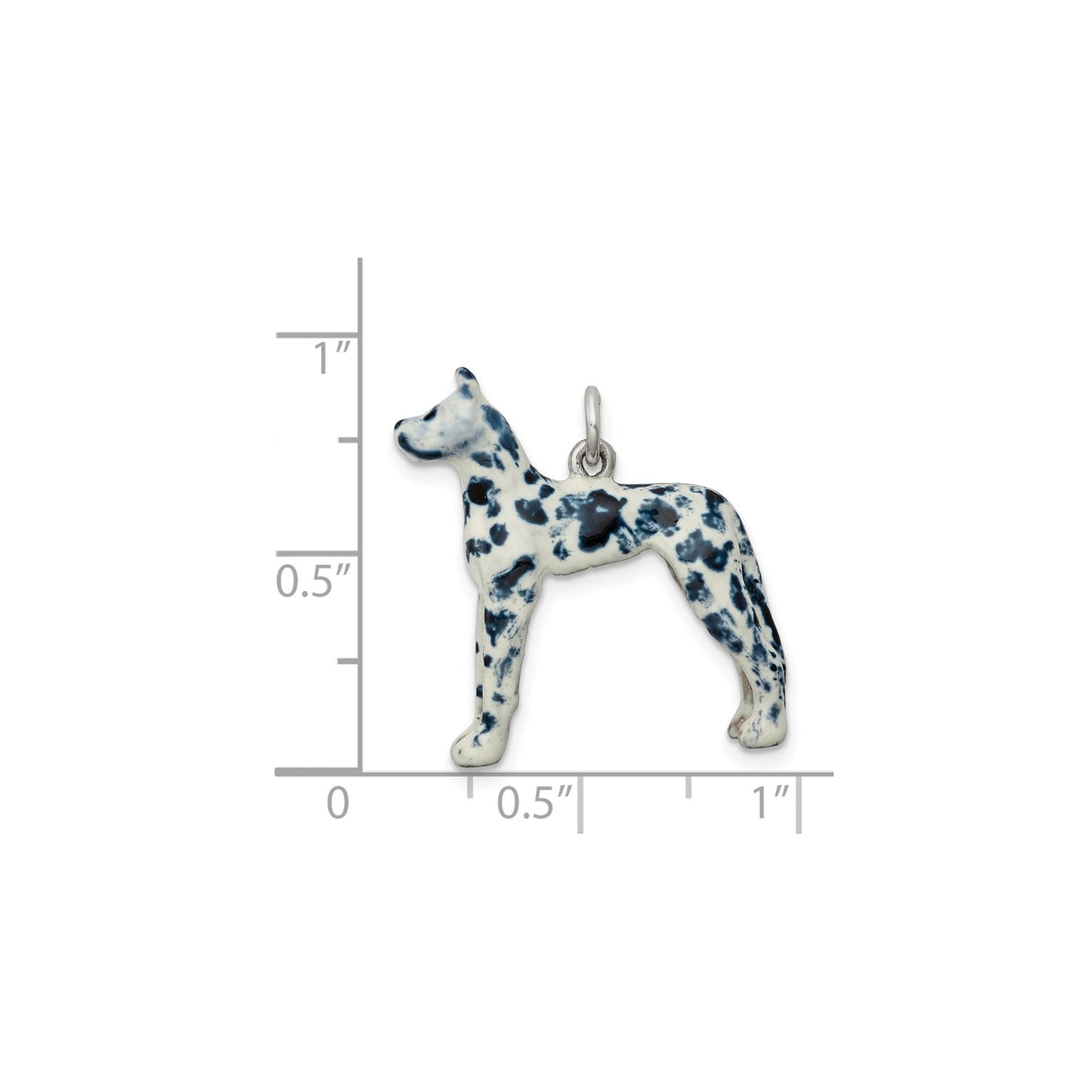 Sterling Silver Great Dane Pendant with Black and White Enamel, Dog Breed Jewelry for Women or Unisex