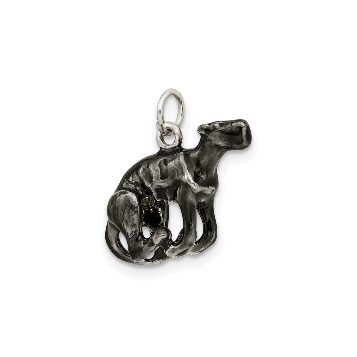 Sterling Silver Panther Pendant, Sculpted Jungle Cat Animal Totem for Women and Men