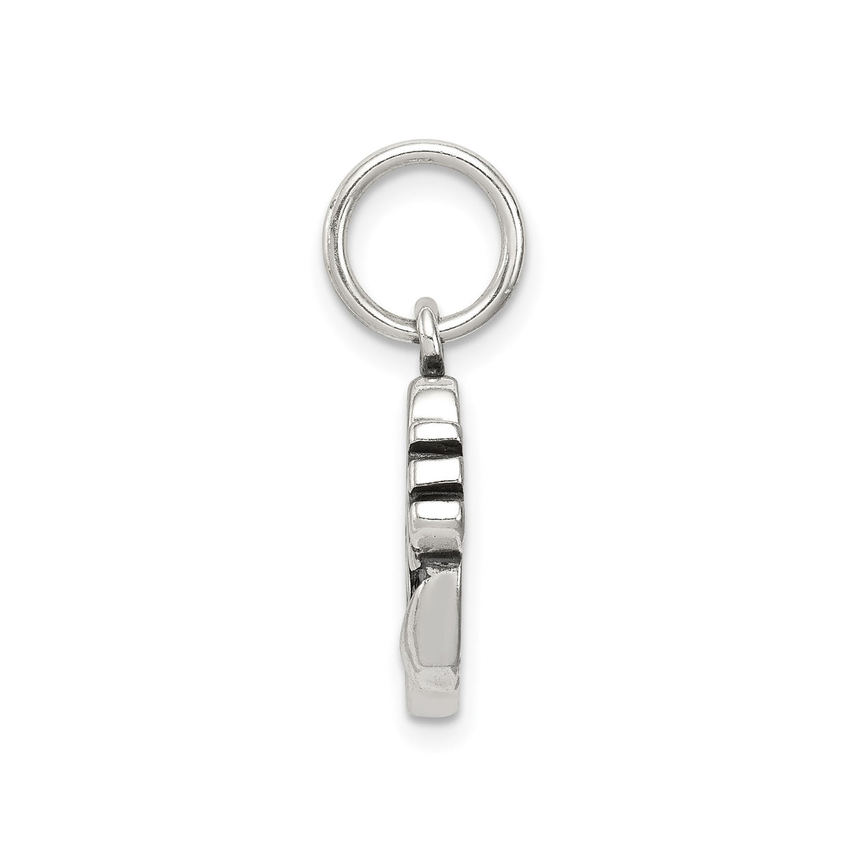 Sterling Silver Dance Charm Pendant with I Love Dance Heart Design for Dancers or Recital Gifts