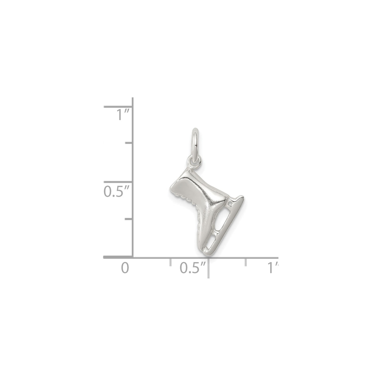 Sterling Silver Ice Skate Charm Pendant with Realistic Skating Boot Design for Women or Girls