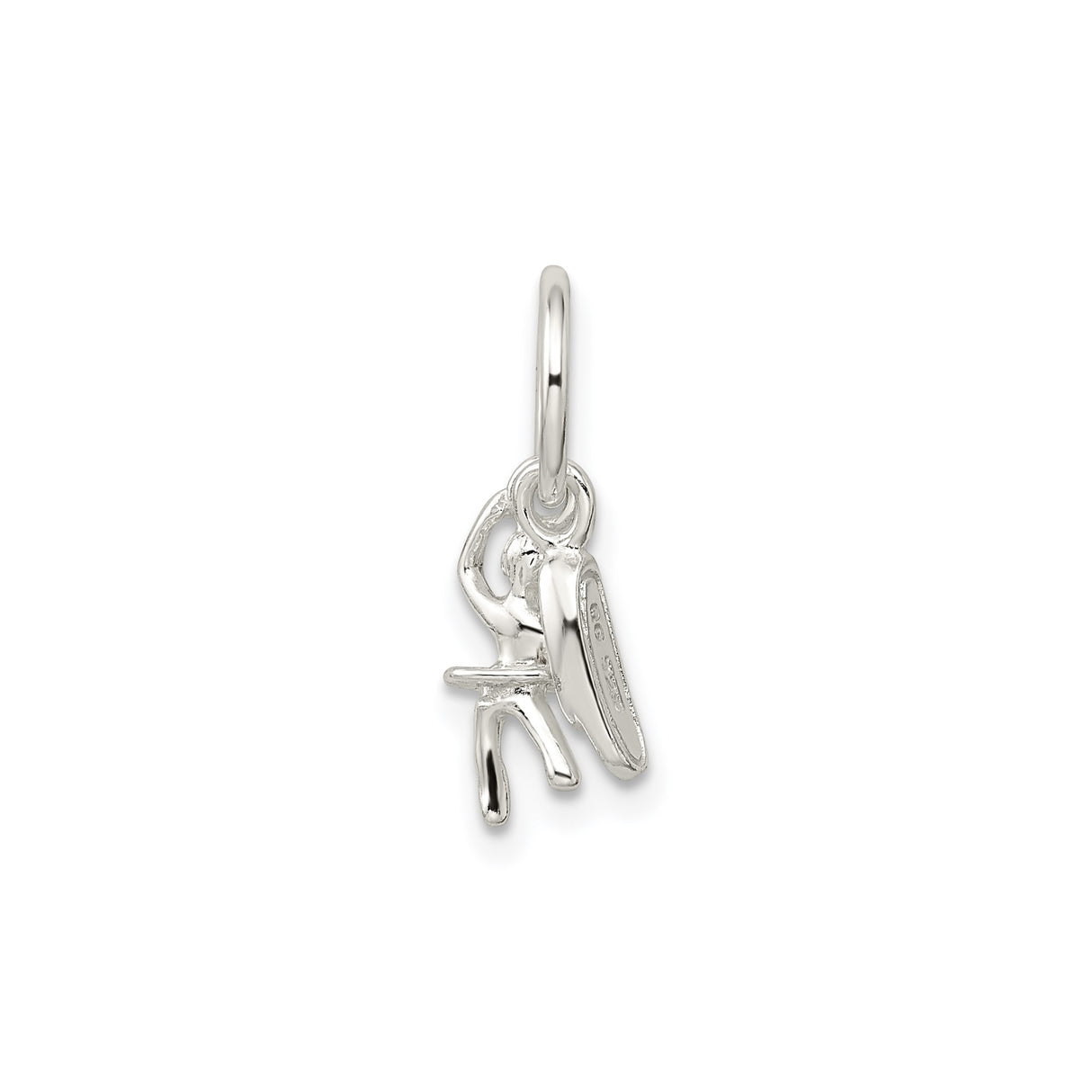 Sterling Silver Ballerina Charm Pendant Featuring Graceful Dance Pose for Women and Girls