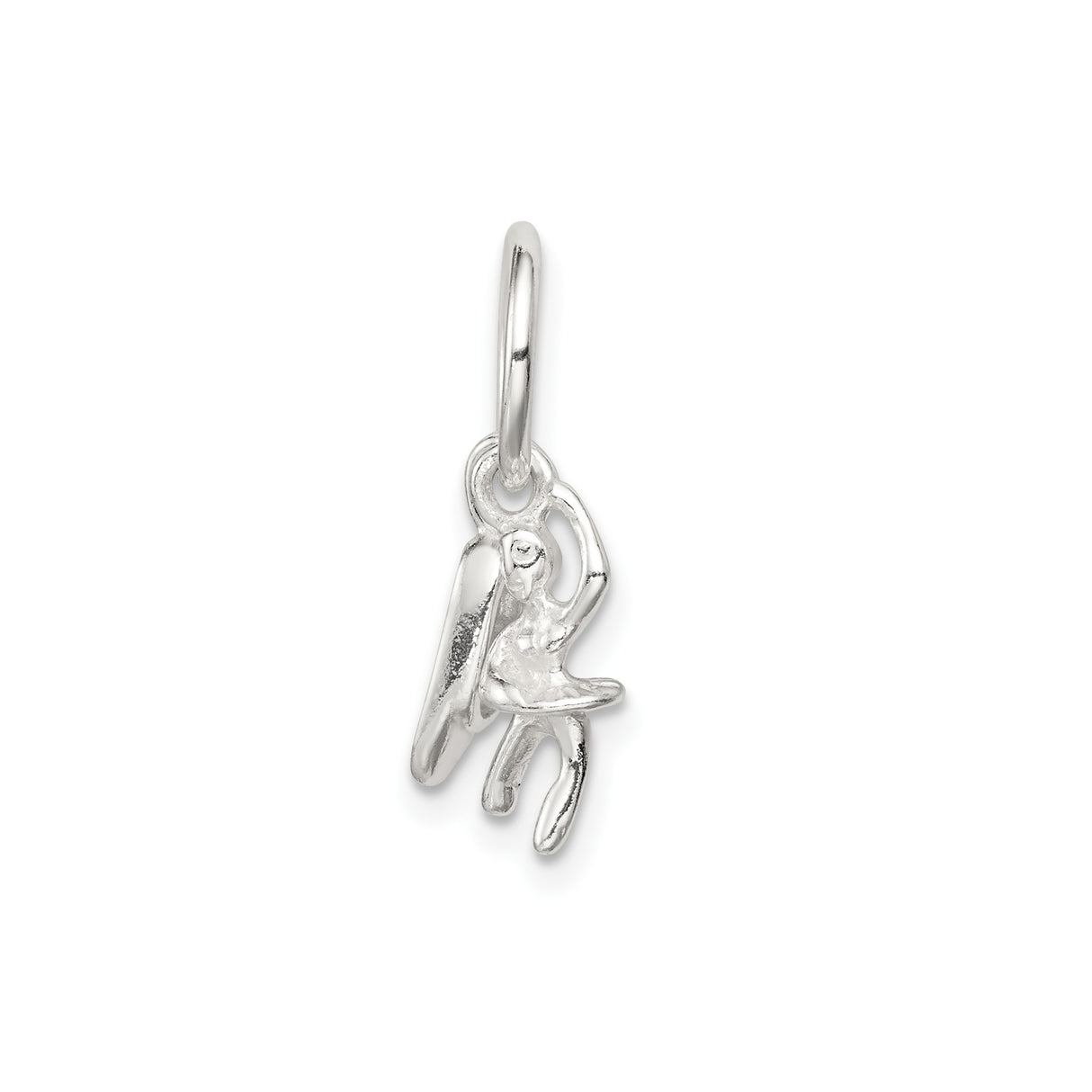 Sterling Silver Ballerina Charm Pendant Featuring Graceful Dance Pose for Women and Girls