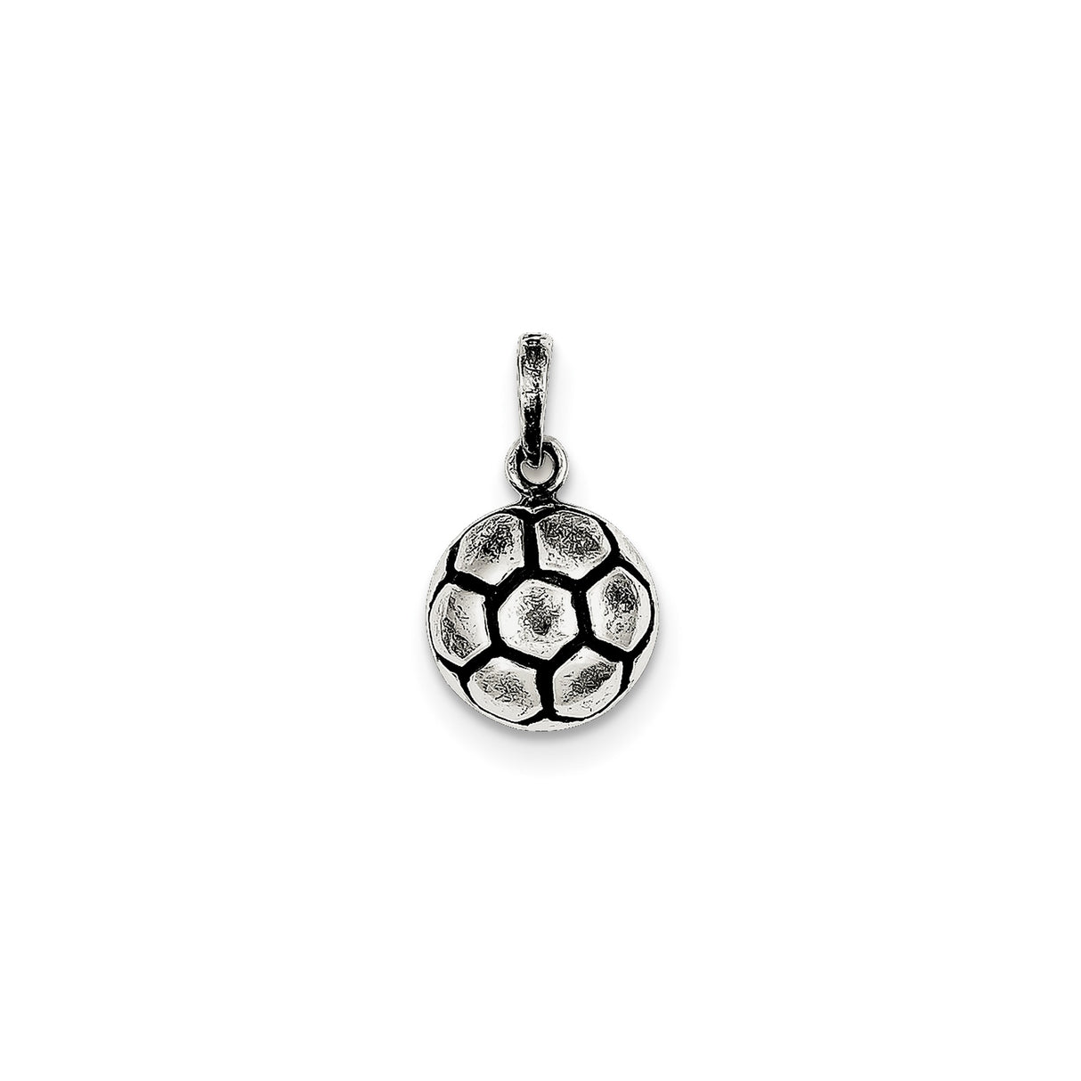 Sterling Silver Soccer Ball Pendant, Sports Charm for Athletes, Coaches, and Fans