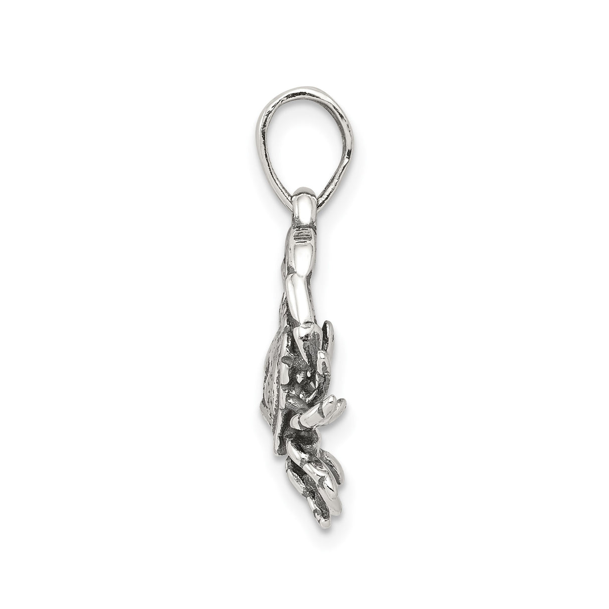 Sterling Silver Cancer Zodiac Pendant with Crab Claw and Shell Design