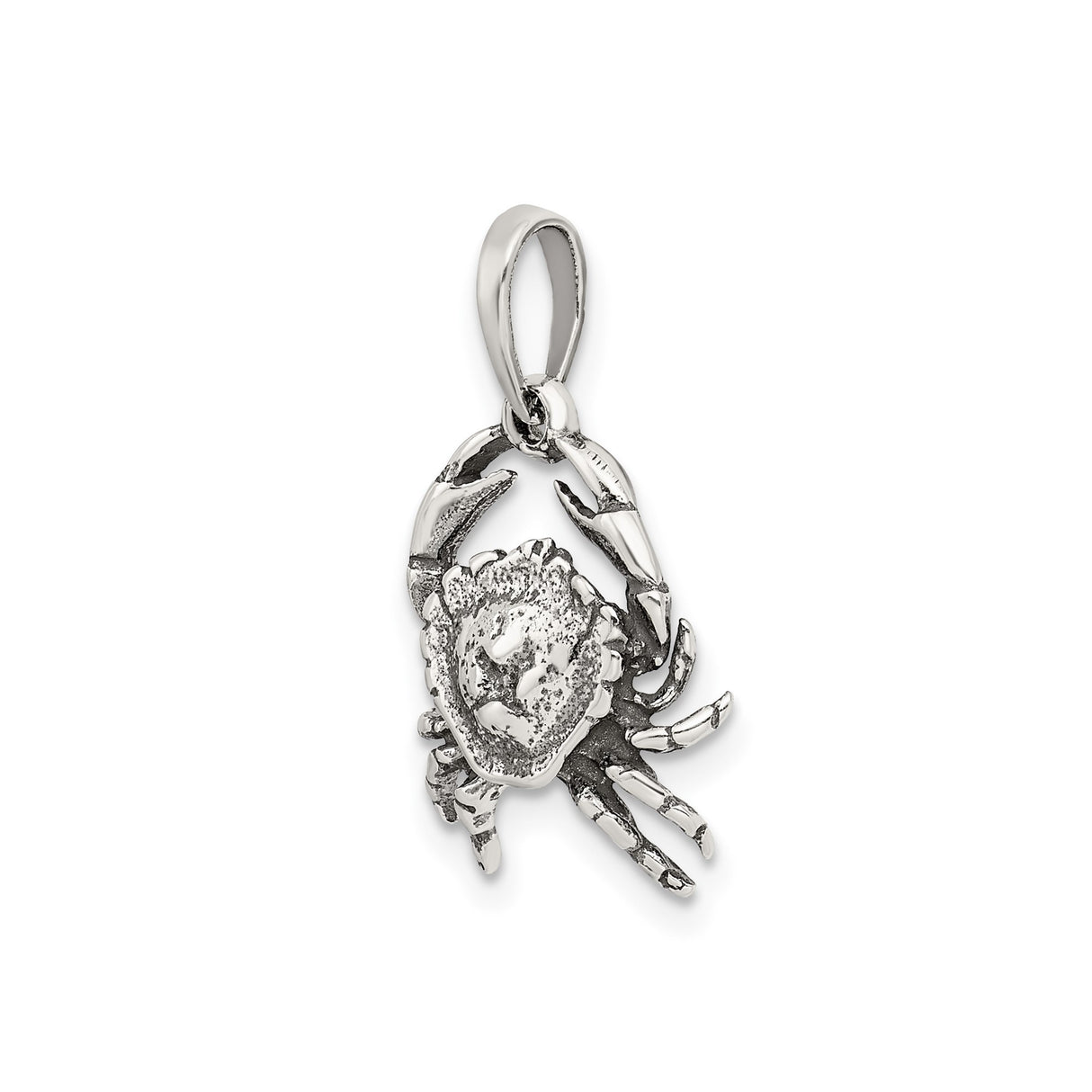 Sterling Silver Cancer Zodiac Pendant with Crab Claw and Shell Design
