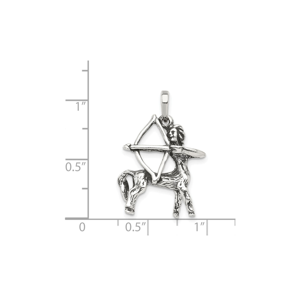 Sterling Silver Pendant with Sagittarius Zodiac Centaur Archer Symbol, Astrology Charm