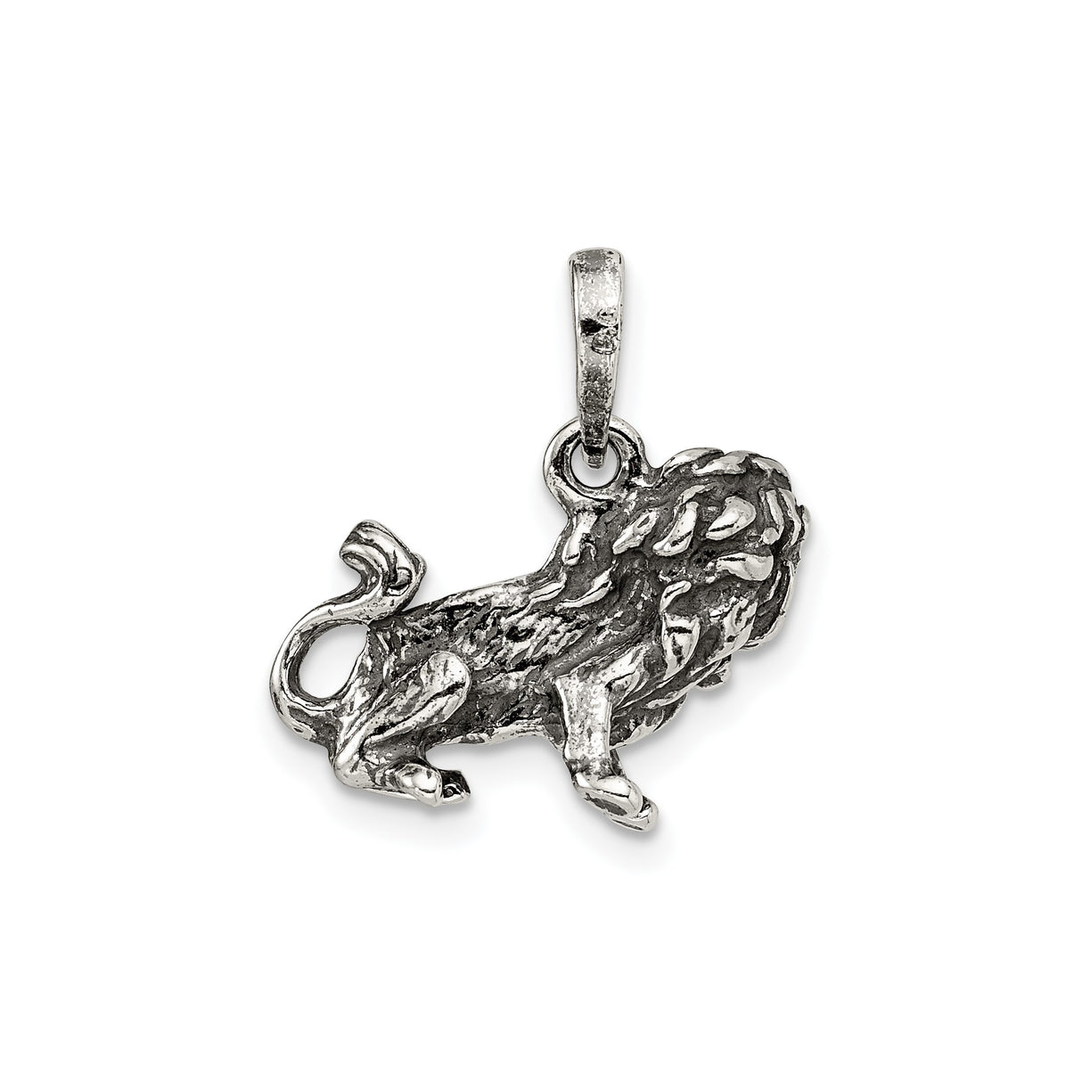 Sterling Silver Lion Head Pendant, Roaring Lion Design, Strength and Leadership Symbol for Men