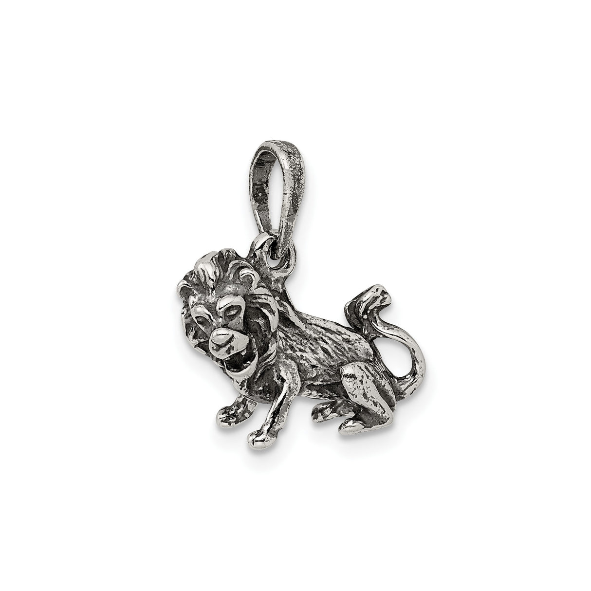 Sterling Silver Lion Head Pendant, Roaring Lion Design, Strength and Leadership Symbol for Men