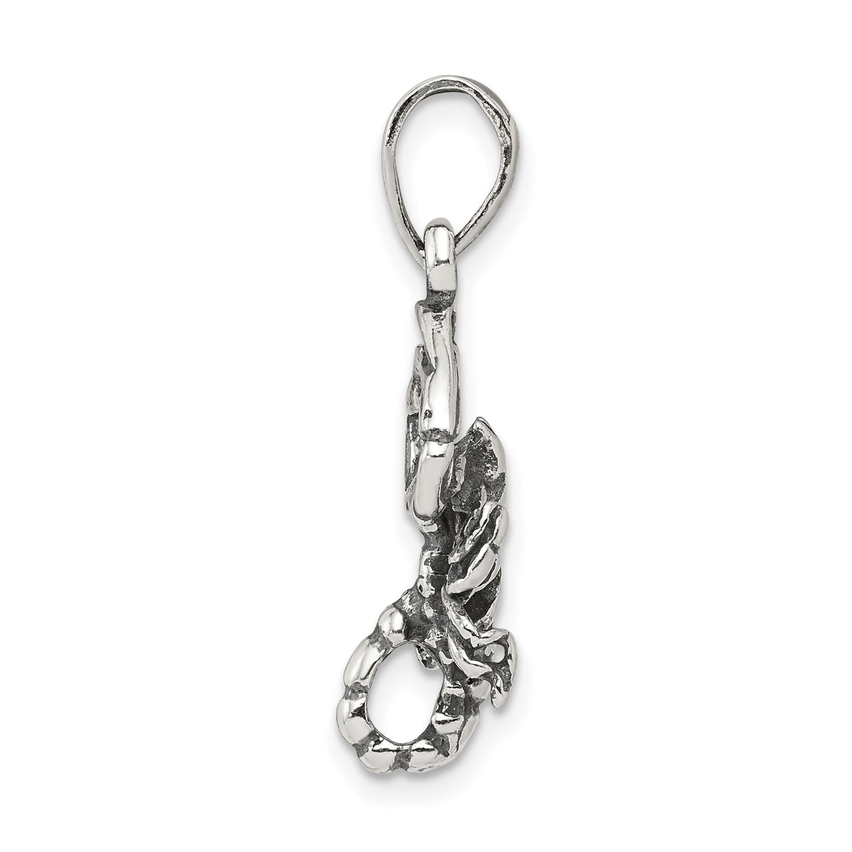 Sterling Silver Lobster Pendant with Realistic Claw and Ocean-Inspired Design