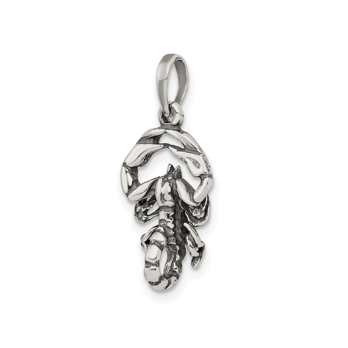 Sterling Silver Lobster Pendant with Realistic Claw and Ocean-Inspired Design