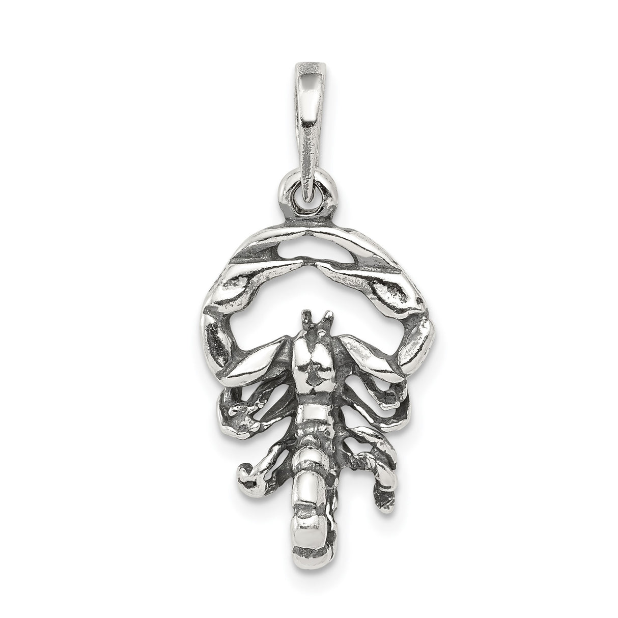 Sterling Silver Lobster Pendant with Realistic Claw and Ocean-Inspired Design