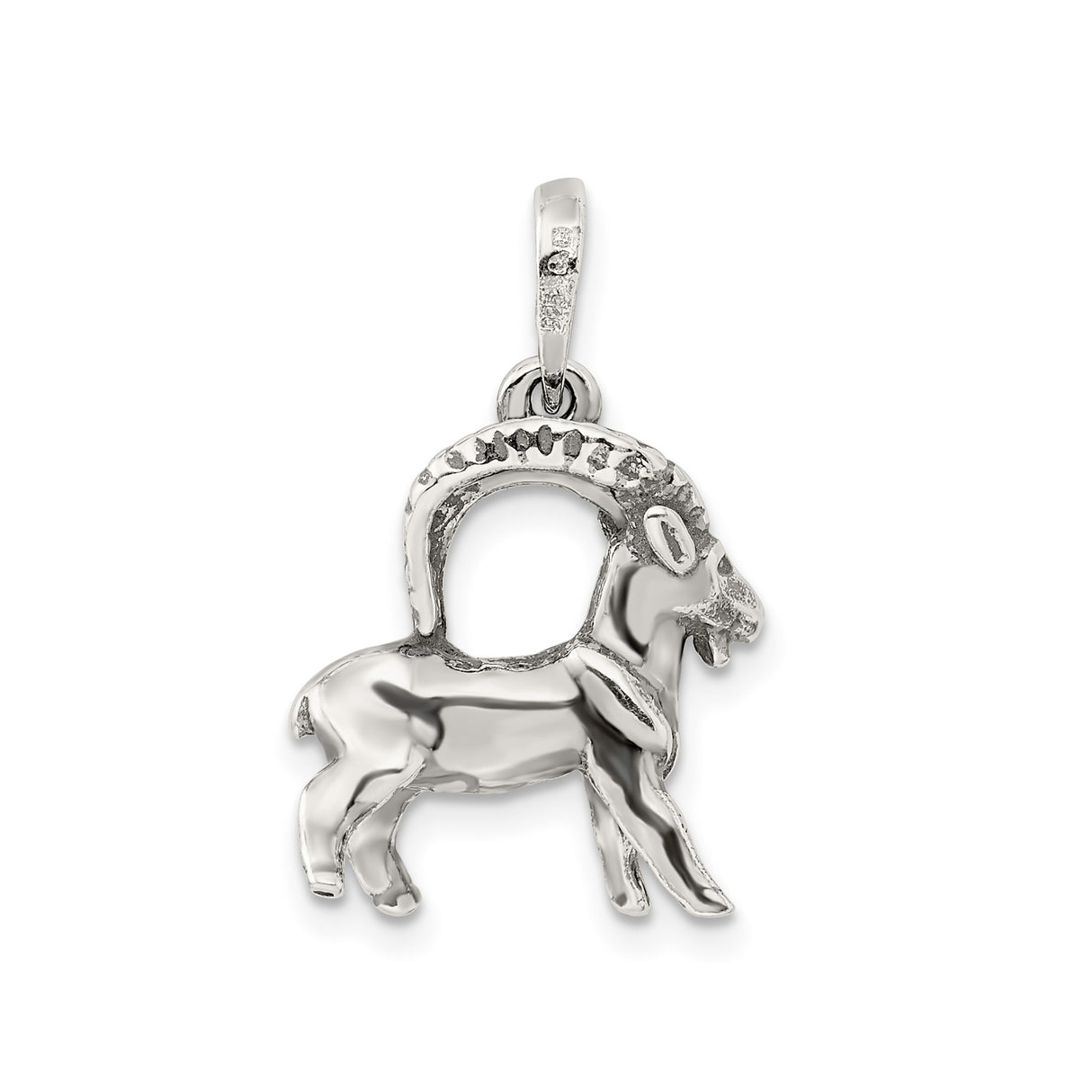Sterling Silver Capricorn Zodiac Pendant with Detailed Goat Design, Celestial Astrology Jewelry