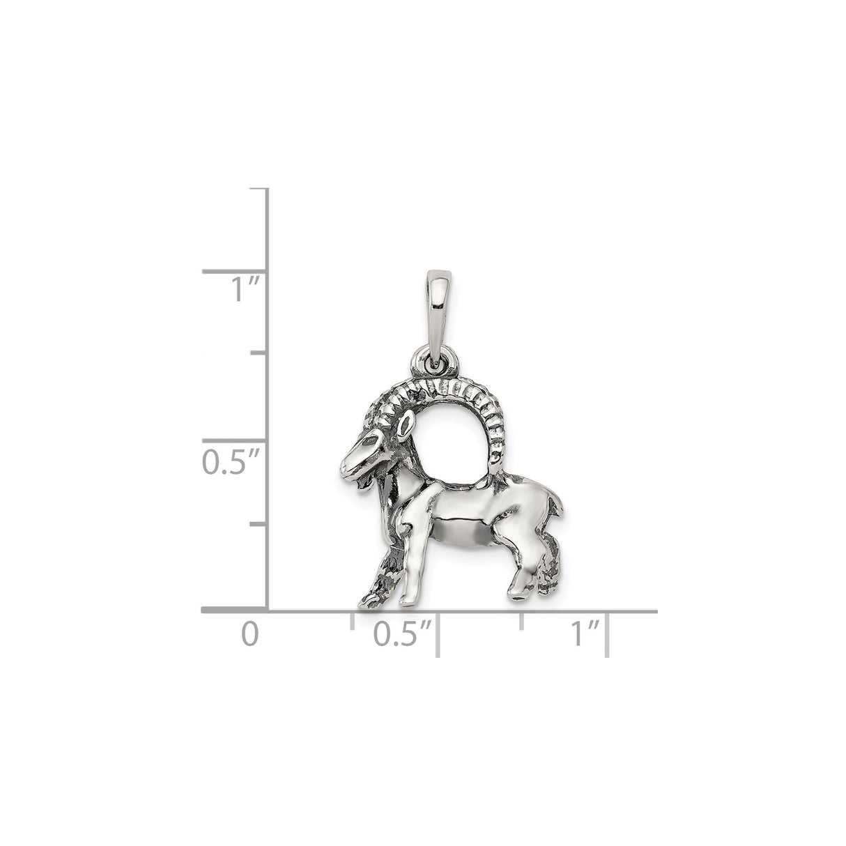 Sterling Silver Capricorn Zodiac Pendant with Detailed Goat Design, Celestial Astrology Jewelry