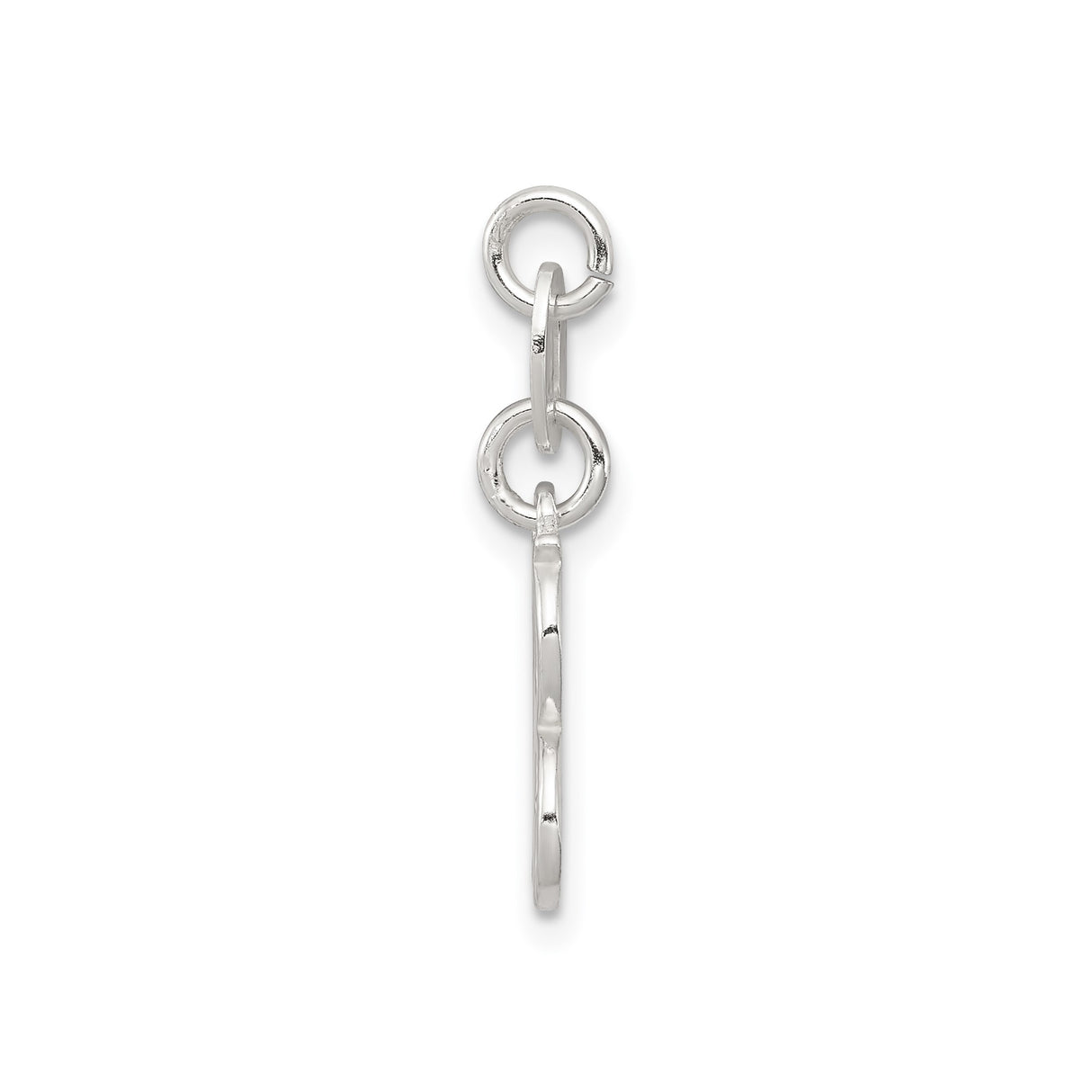 Sterling Silver Initial B Pendant, Cursive Script Letter Charm for Necklace or Bracelet
