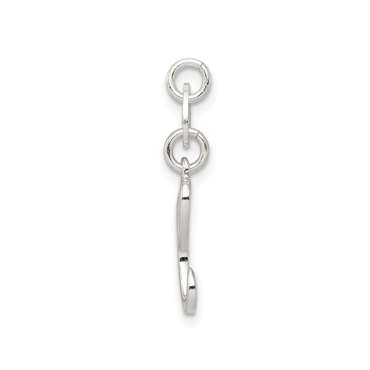 Sterling Silver Script Initial Pendant, Cursive Letter E Charm for Women