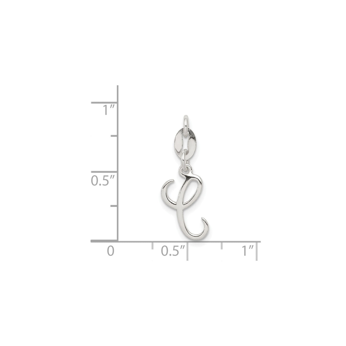 Sterling Silver Script Initial Pendant, Cursive Letter E Charm for Women